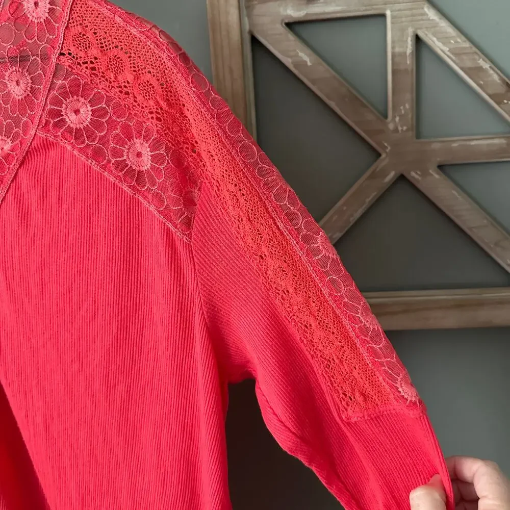 Free People Lola Lace Flowy Top - Small